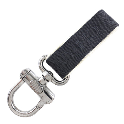 CHANEL key ring Nylon canvas, metal Black / white Bag charm Sports line COCO Mark unisex(Unisex) Used