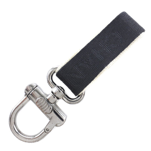 CHANEL key ring Nylon canvas, metal Black / white Bag charm Sports line COCO Mark unisex(Unisex) Used