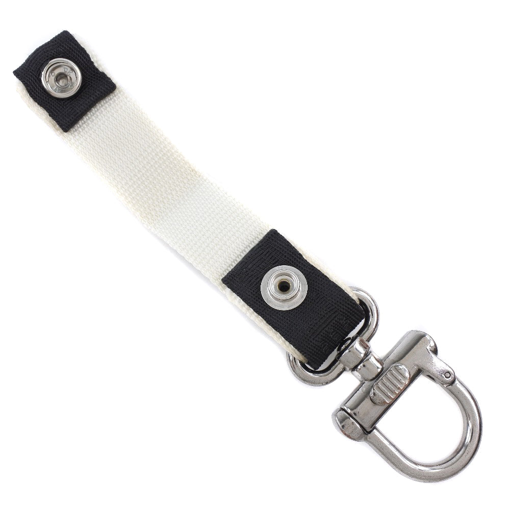 CHANEL key ring Nylon canvas, metal Black / white Bag charm Sports line COCO Mark unisex(Unisex) Used