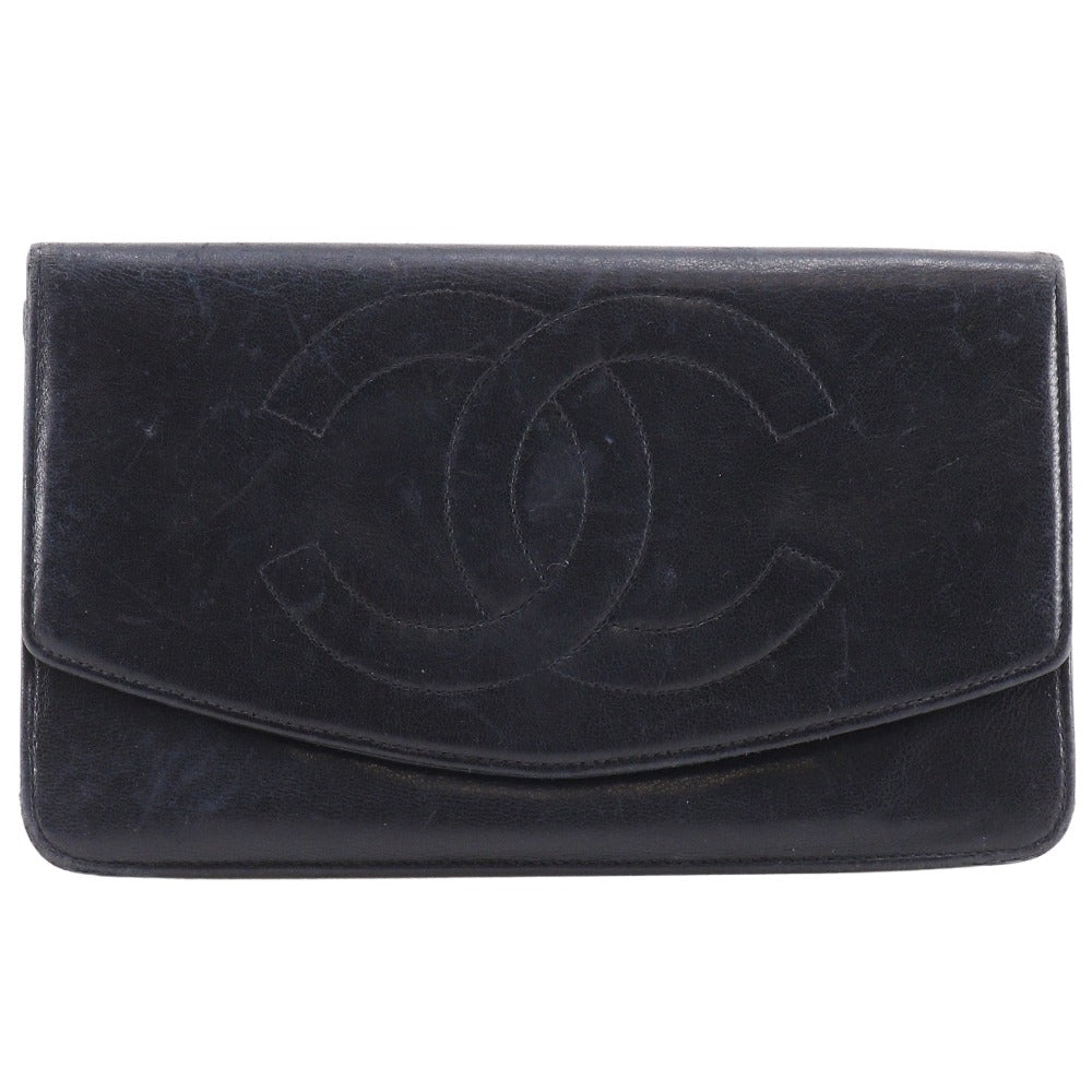 Chanel Coco Mark Lambskin Long Wallet