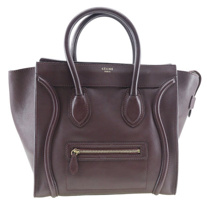 CELINE Handbag Calfskin wine-red Luggage mini Women Used