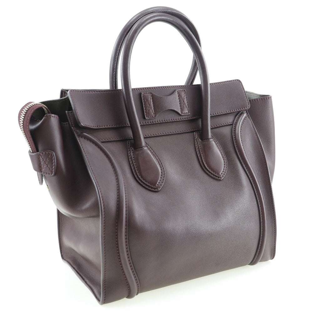 CELINE Handbag Calfskin wine-red Luggage mini Women Used