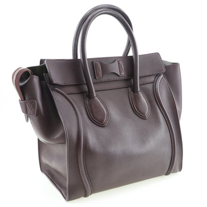 CELINE Handbag Calfskin wine-red Luggage mini Women Used