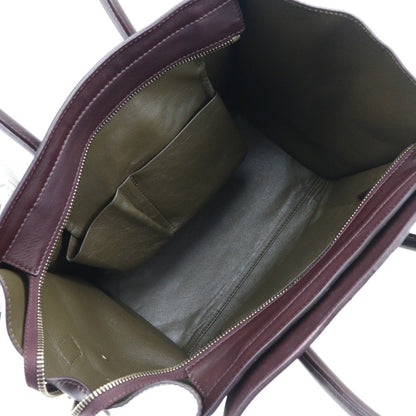 CELINE Handbag Calfskin wine-red Luggage mini Women Used