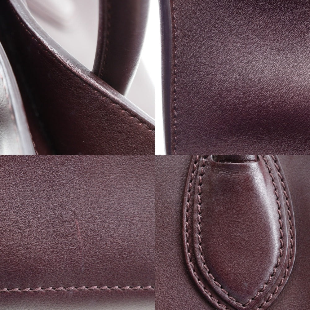 CELINE Handbag Calfskin wine-red Luggage mini Women Used