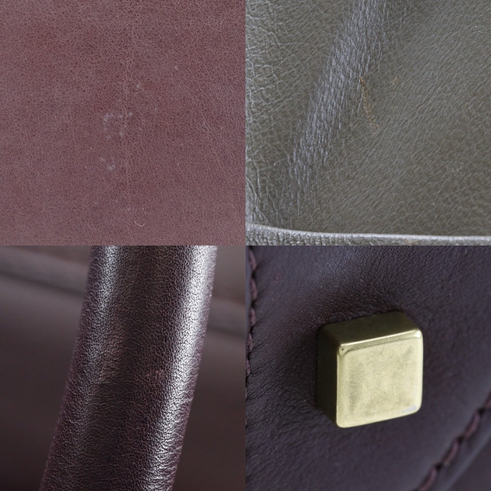 CELINE Handbag Calfskin wine-red Luggage mini Women Used