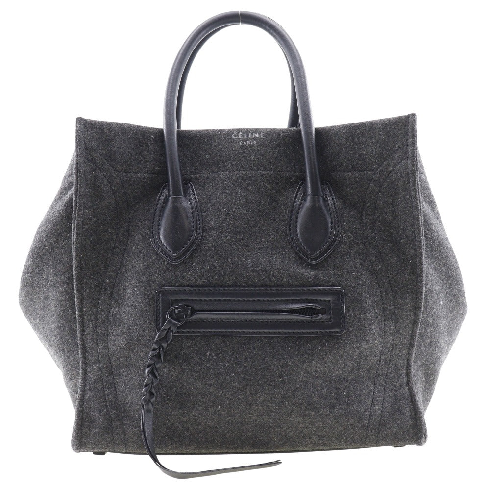 CELINE Tote Bag felt gray Luggage phantom Women Used
