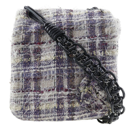 CHANEL Shoulder Bag tweed purple Women Used
