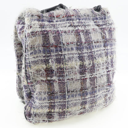CHANEL Shoulder Bag tweed purple Women Used