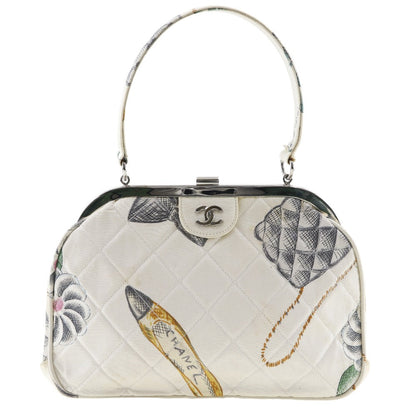 CHANEL Handbag canvas white Women Used