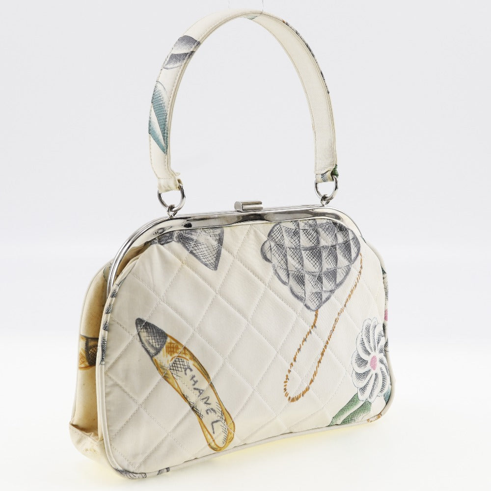 CHANEL Handbag canvas white Women Used