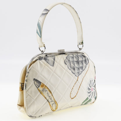 CHANEL Handbag canvas white Women Used