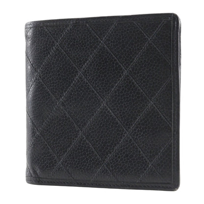 CHANEL Bifold Wallet Caviar skin black Women Used