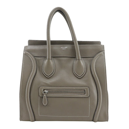 CELINE Tote Bag leather gray Luggage mini Women Used
