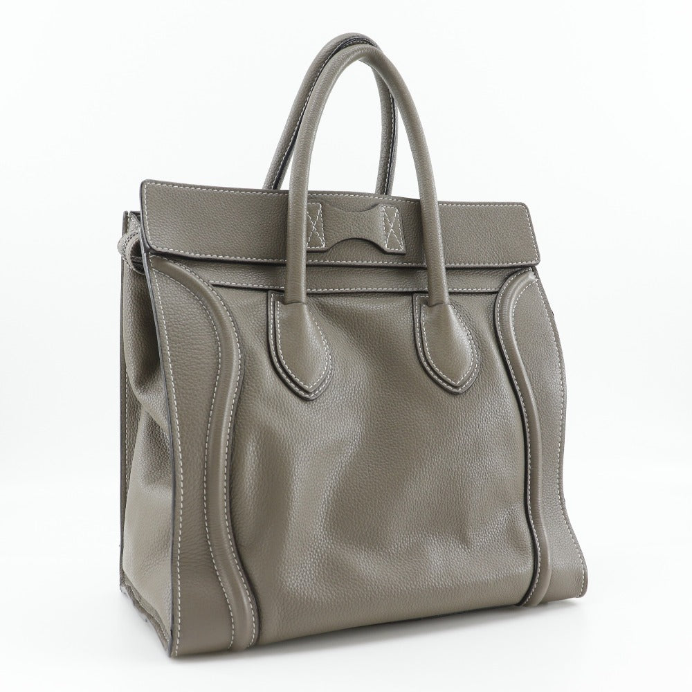 CELINE Tote Bag leather gray Luggage mini Women Used