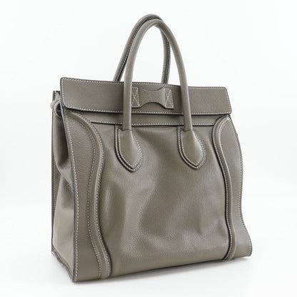 CELINE Tote Bag leather gray Luggage mini Women Used