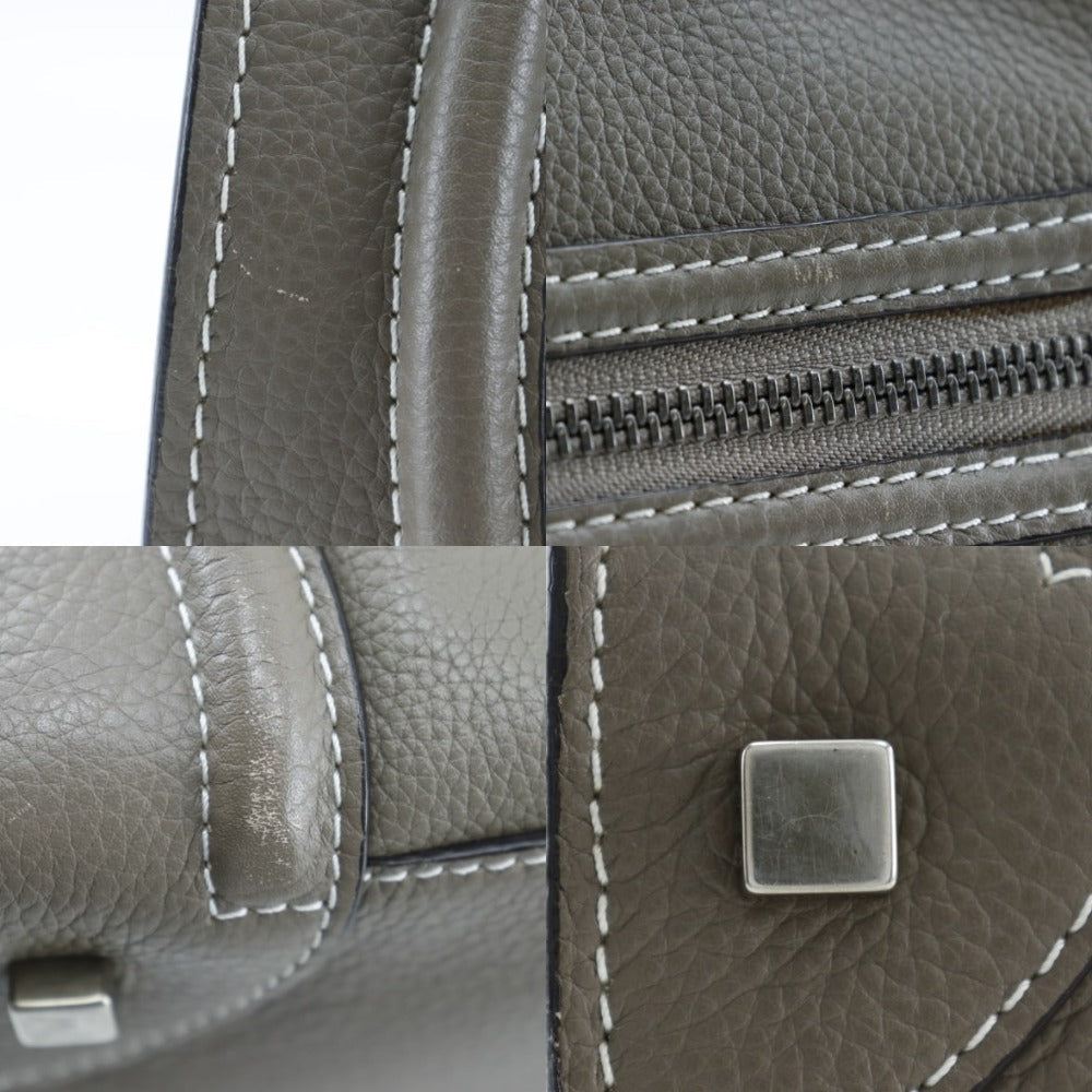 CELINE Tote Bag leather gray Luggage mini Women Used