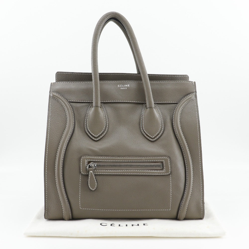 CELINE Tote Bag leather gray Luggage mini Women Used