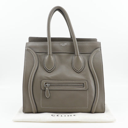 CELINE Tote Bag leather gray Luggage mini Women Used