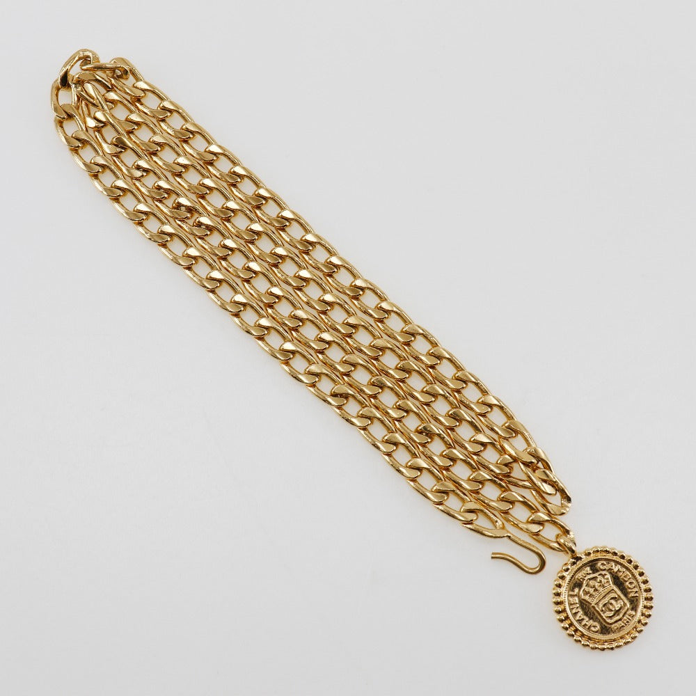 CHANEL belt Plated Gold gold Chain belt Women Used