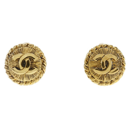CHANEL Earring Plated Gold gold COCO Mark Women Used