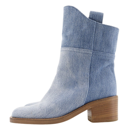 CHANEL boots G30181 denim blue short boots Women 35C Used