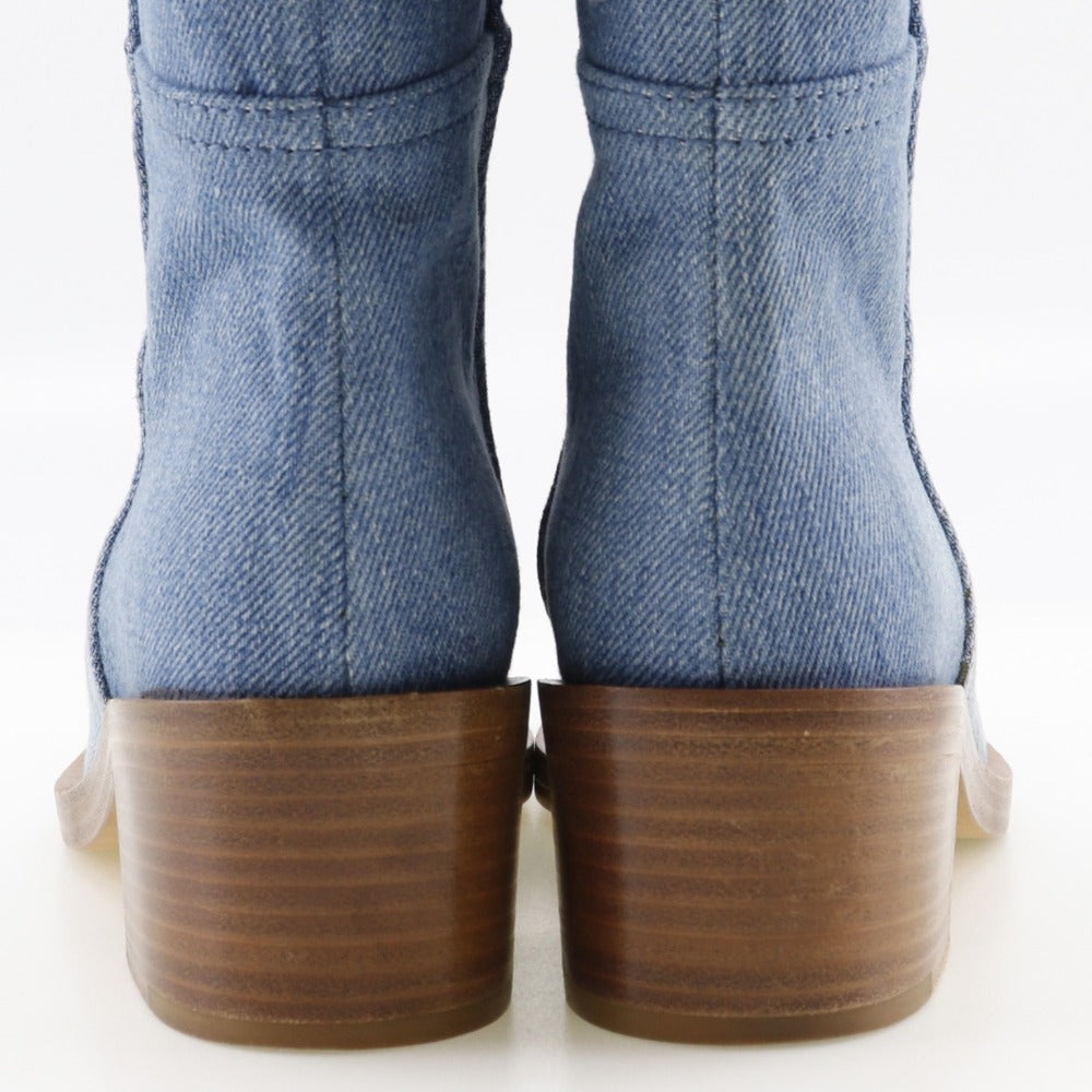 CHANEL boots G30181 denim blue short boots Women 35C Used