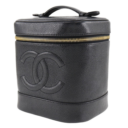 CHANEL Handbag Caviar skin black Vanity Women Used