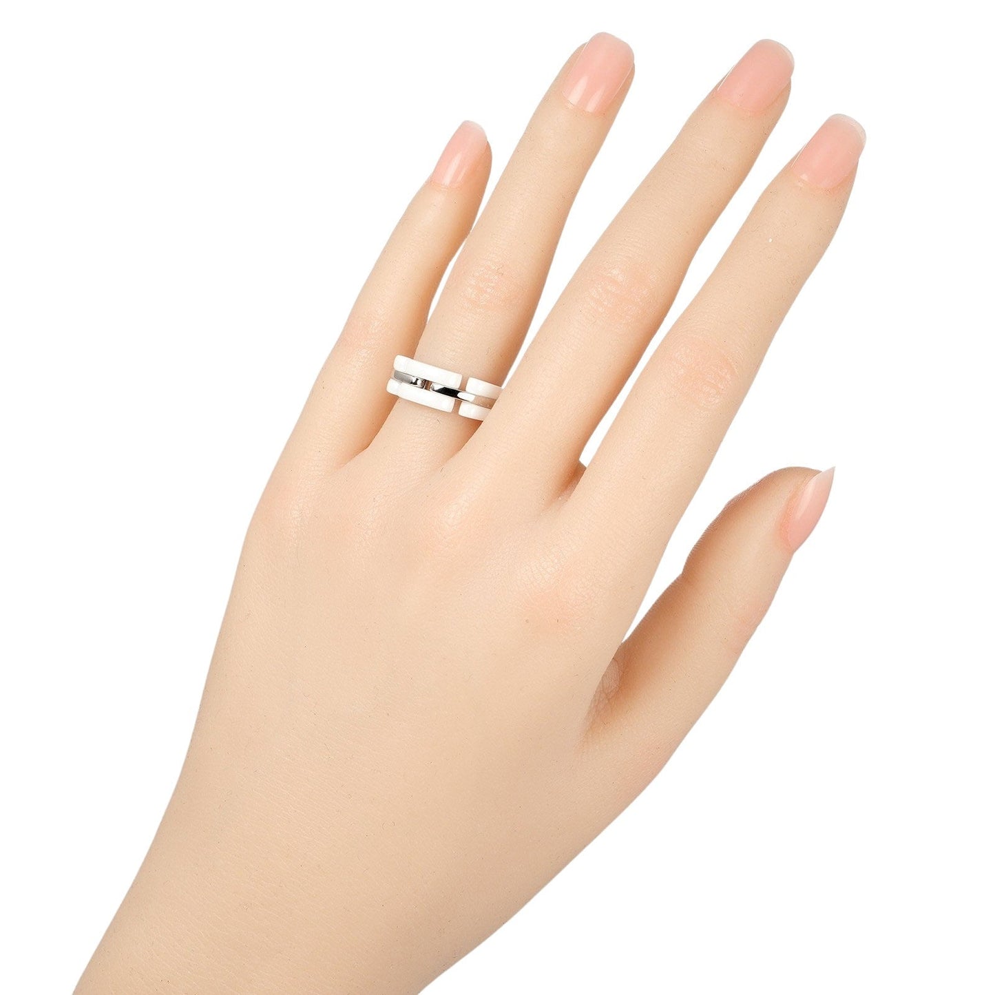 CHANEL Ring K18 White Gold, White Ceramic white Ultra Collection Women Used