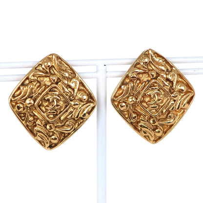 CHANEL Earring Plated Gold gold vintage COCO Mark Women Used