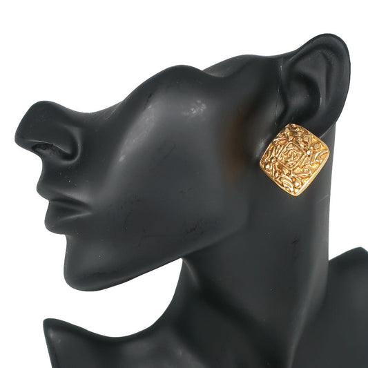 CHANEL Earring Plated Gold gold vintage COCO Mark Women Used