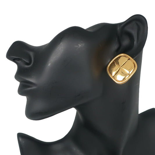 CHANEL Earring Plated Gold gold vintage Matrasse Rhombus Women Used