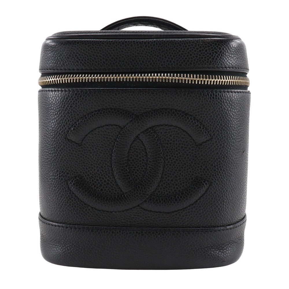 CHANEL Handbag Caviar skin black Vanity Women Used