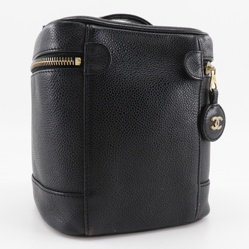 CHANEL Handbag Caviar skin black Vanity Women Used