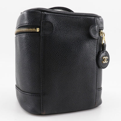 CHANEL Handbag Caviar skin black Vanity Women Used