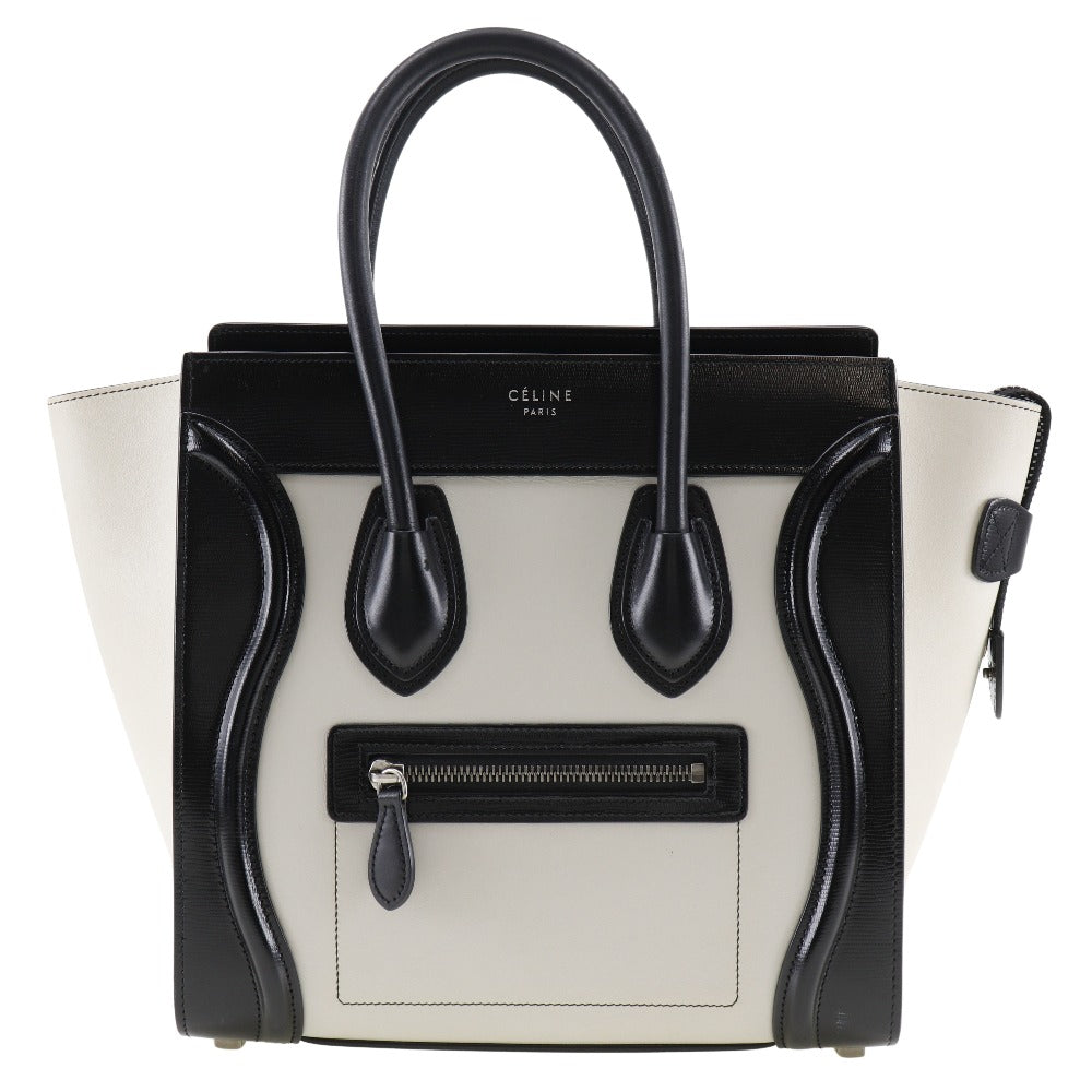 CELINE Tote Bag Calfskin off white Luggage micro Women Used