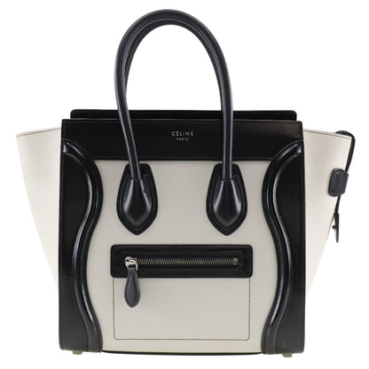 CELINE Tote Bag Calfskin off white Luggage micro Women Used