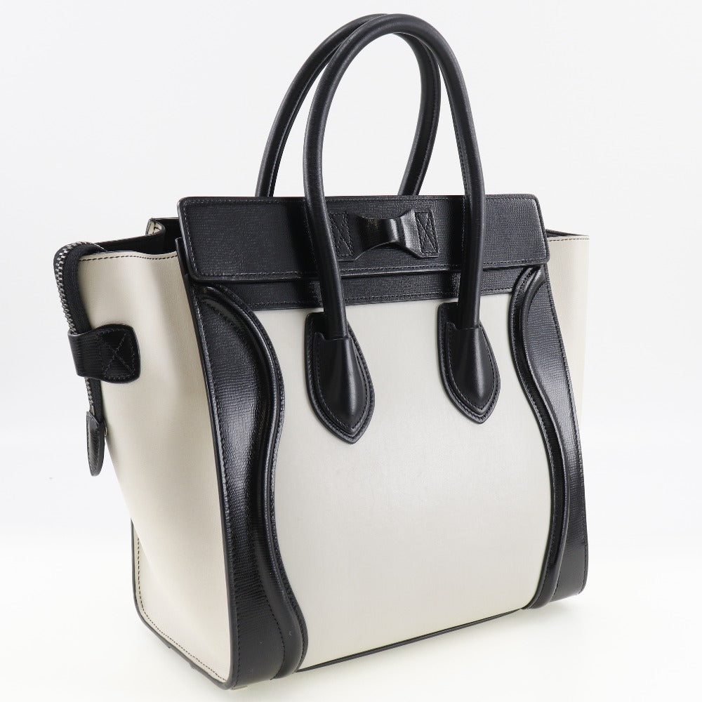 CELINE Tote Bag Calfskin off white Luggage micro Women Used