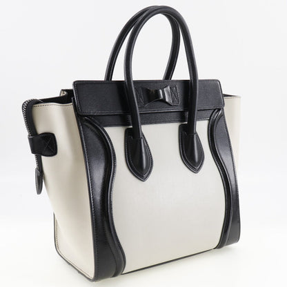 CELINE Tote Bag Calfskin off white Luggage micro Women Used