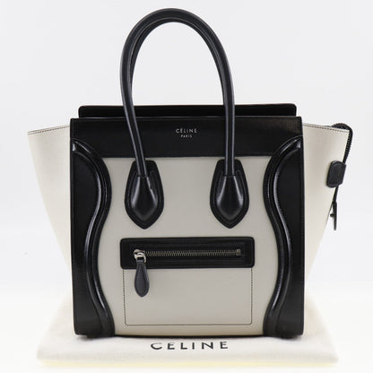 CELINE Tote Bag Calfskin off white Luggage micro Women Used