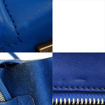CELINE Handbag Suede, Calfskin blue Luggage micro Women Used