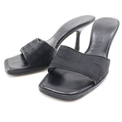 CHANEL Mule Nylon canvas black New travel line Women 35 Used