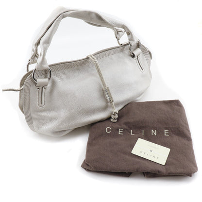 CELINE Shoulder Bag Calfskin beige Women Used