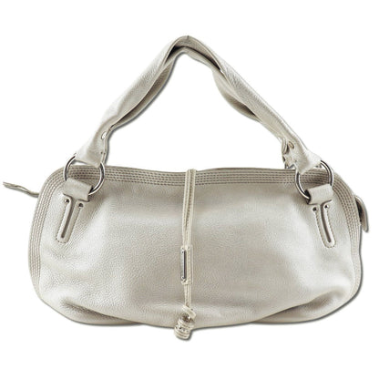 CELINE Shoulder Bag Calfskin beige Women Used