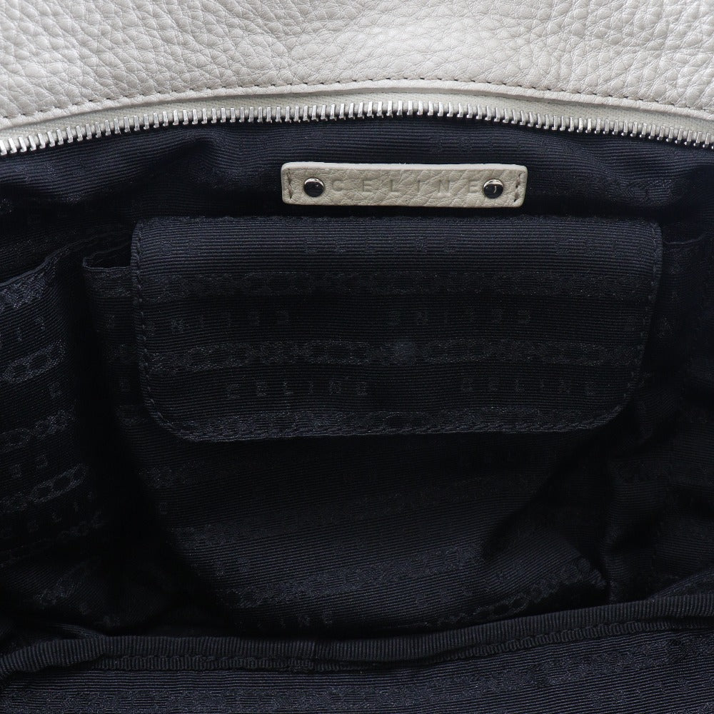 CELINE Shoulder Bag Calfskin beige Women Used