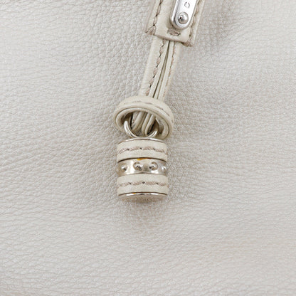 CELINE Shoulder Bag Calfskin beige Women Used