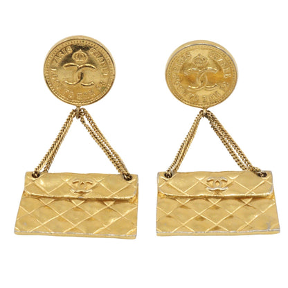 CHANEL Earring Plated Gold gold Matrasse Women Used