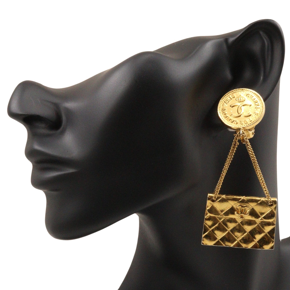 CHANEL Earring Plated Gold gold Matrasse Women Used