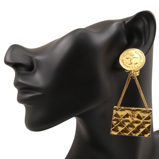 CHANEL Earring Plated Gold gold Matrasse Women Used