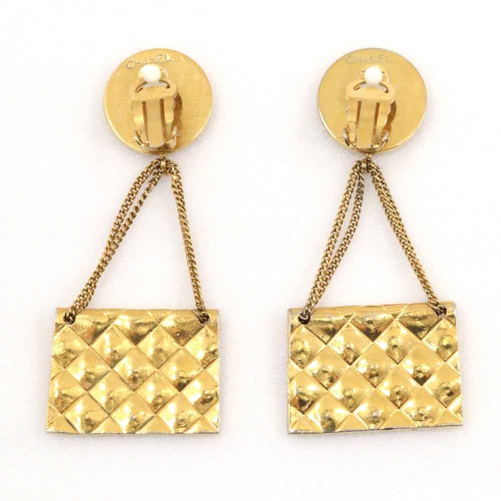 CHANEL Earring Plated Gold gold Matrasse Women Used